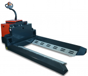 Elektro-Niederhubwagen mit Prismengabeln, Tragfähigkeit 3 to